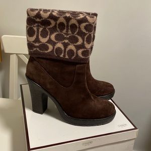 Vintage Coach Boots. Good Condition. Approx 3inch heel. Color brown/tan.